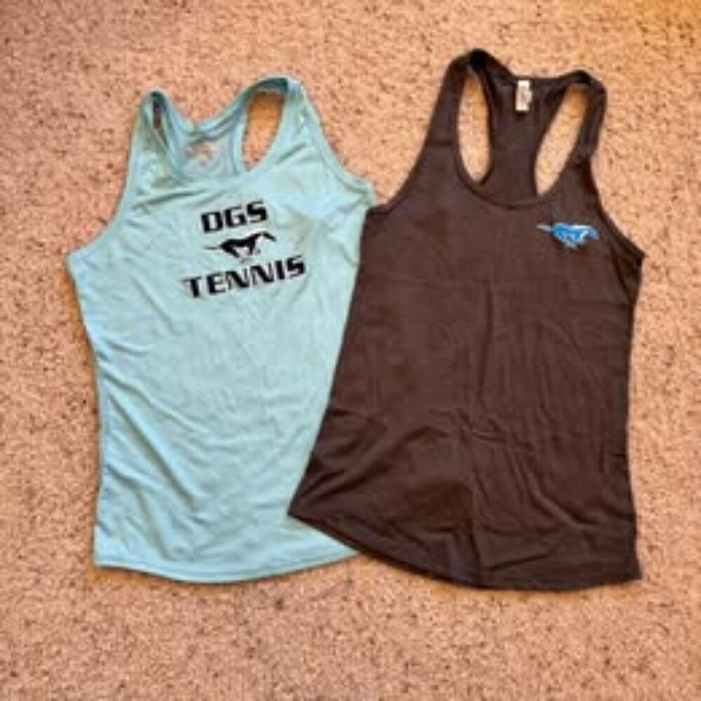 Women's Racerback Tank Tops M Multicolor Downers Grove South High School Tennis